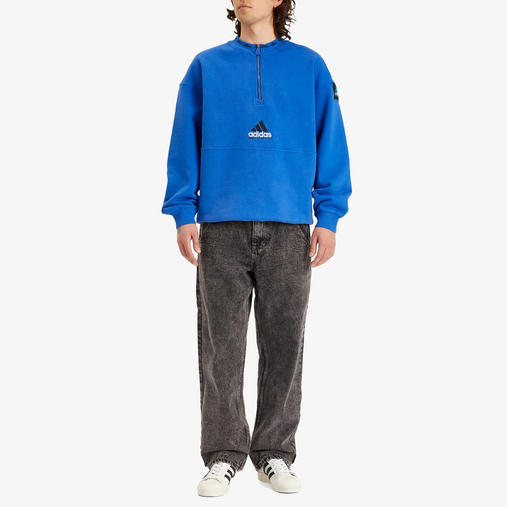 Adidas Originals Men's EQT Fleece Half Zip Sweatshirt Equipment Blue